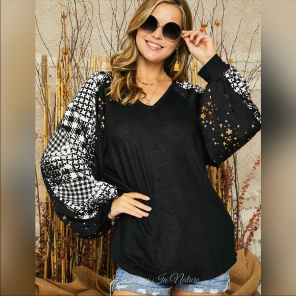 Stunningš„Black w/Gold Stars 4 holidays eventsš„B27M - Picture 2 of 8